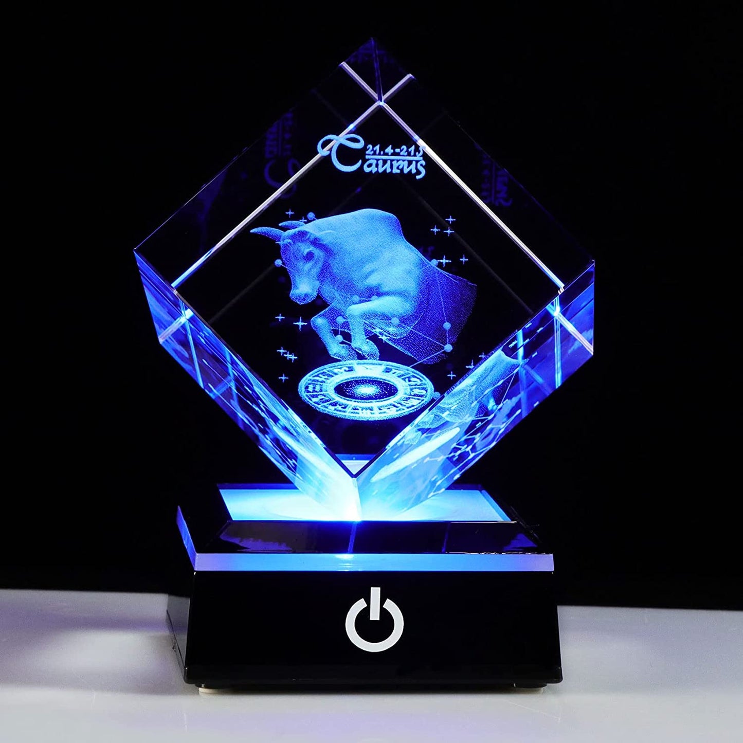 3D Crystals Taurus Zodiac Astrology Gifts for Women Men,Taurus Glass Figurine Decor Constellation Stuff April May Birthday Gifts for Girlfriend Woman Aunt Wife Keepsake Sign Symbolic Energy: Possess