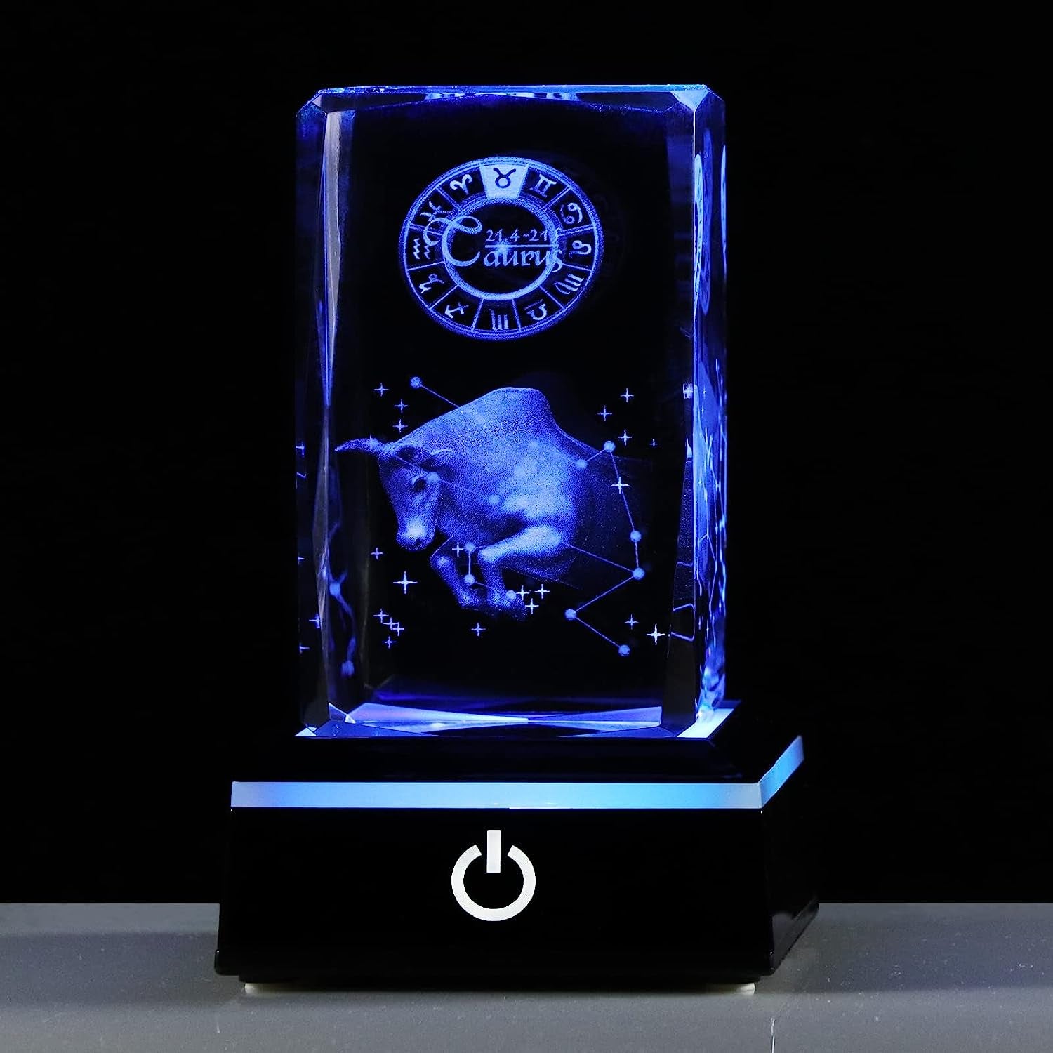 3D Crystals Taurus Zodiac Astrology Gifts for Women Men,Taurus Glass Figurine Decor Constellation Stuff April May Birthday Gifts for Girlfriend Woman Aunt Wife Keepsake Sign Symbolic Energy: Possess