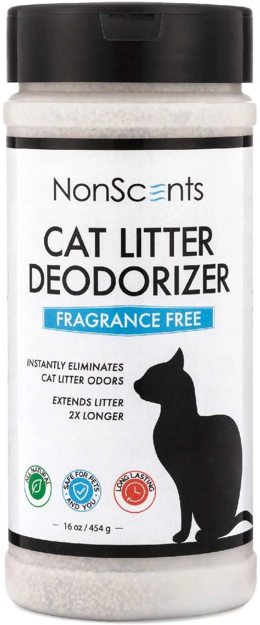 Cat Litter Deodorizer - Litter Box Odor Eliminator - Less Scooping Extends Kitty Litter Lifespan - Fragrance-Free Formula Eliminates Unpleasant Cat Odors - Fresh Scent Litter Pans