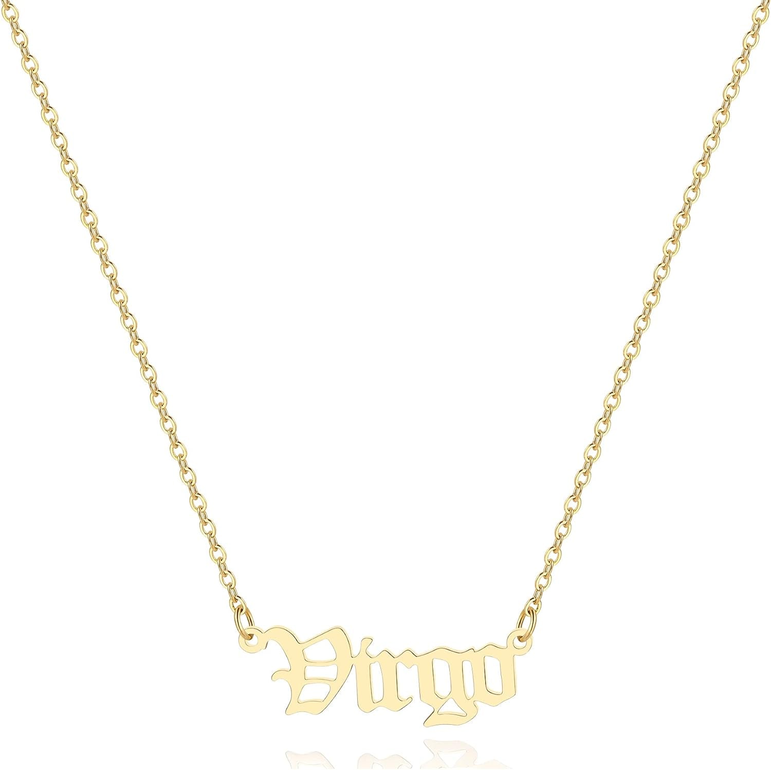 Astrology Necklace for Women 18K Gold Plated 12 Constellation Zodiac Necklace