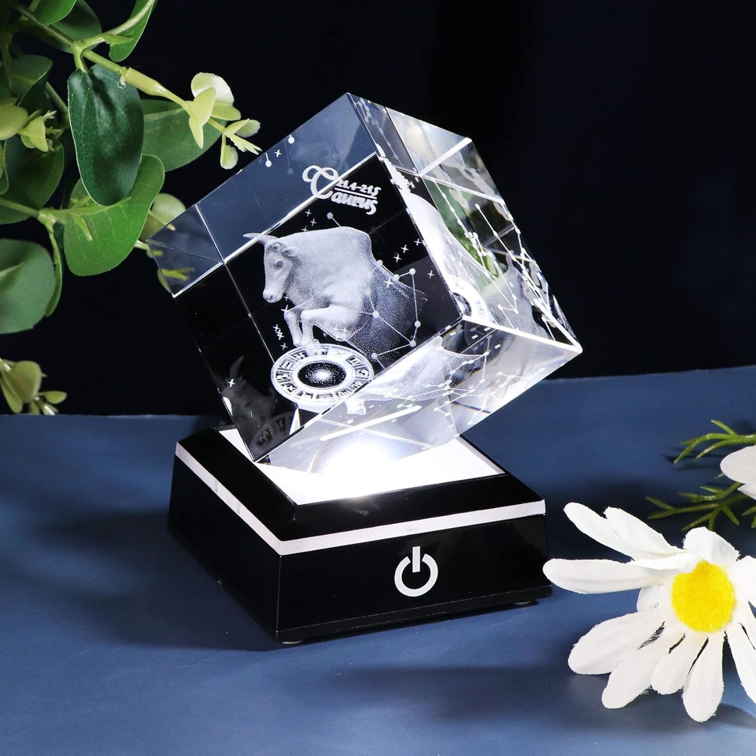 3D Crystals Taurus Zodiac Astrology Gifts for Women Men,Taurus Glass Figurine Decor Constellation Stuff April May Birthday Gifts for Girlfriend Woman Aunt Wife Keepsake Sign Symbolic Energy: Possess